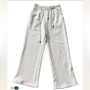 Miu Miu High-Waisted Cream Tailored Lounge Trousers